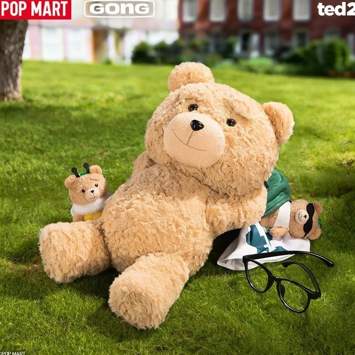 ของแท้ POP MART Resonance < TED2 > ตุ๊กตาหมี ตุ๊กตาผ้ากํามะหยี่เคลื่อนย้ายได้ HOT NERD TED WRV
