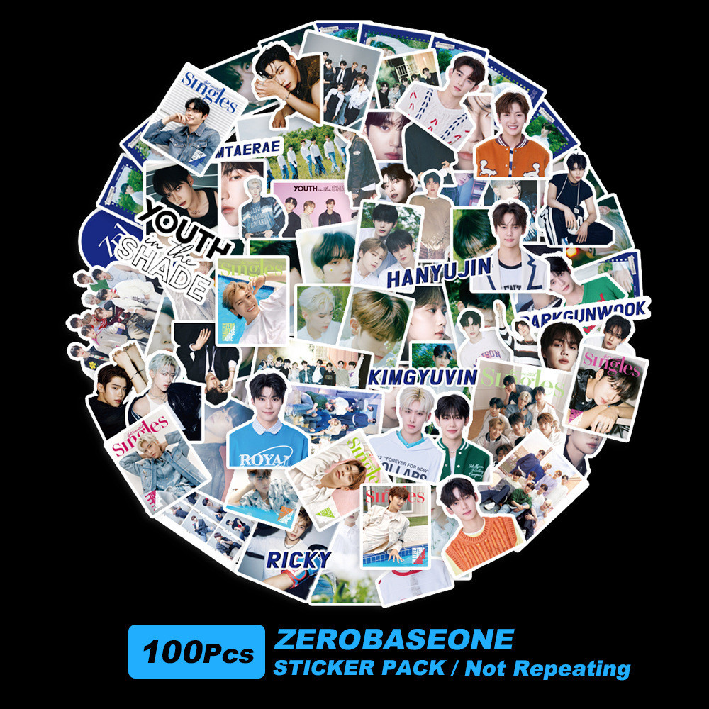 สไตล์ใหม่ผู้ชายกลุ่ม ZEROBASEONE สติ๊กเกอร์ Graffiti 100 แผ่น ZB1 สติ๊กเกอร์หัวใหญ่คู่มือสติ๊กเกอร์ต