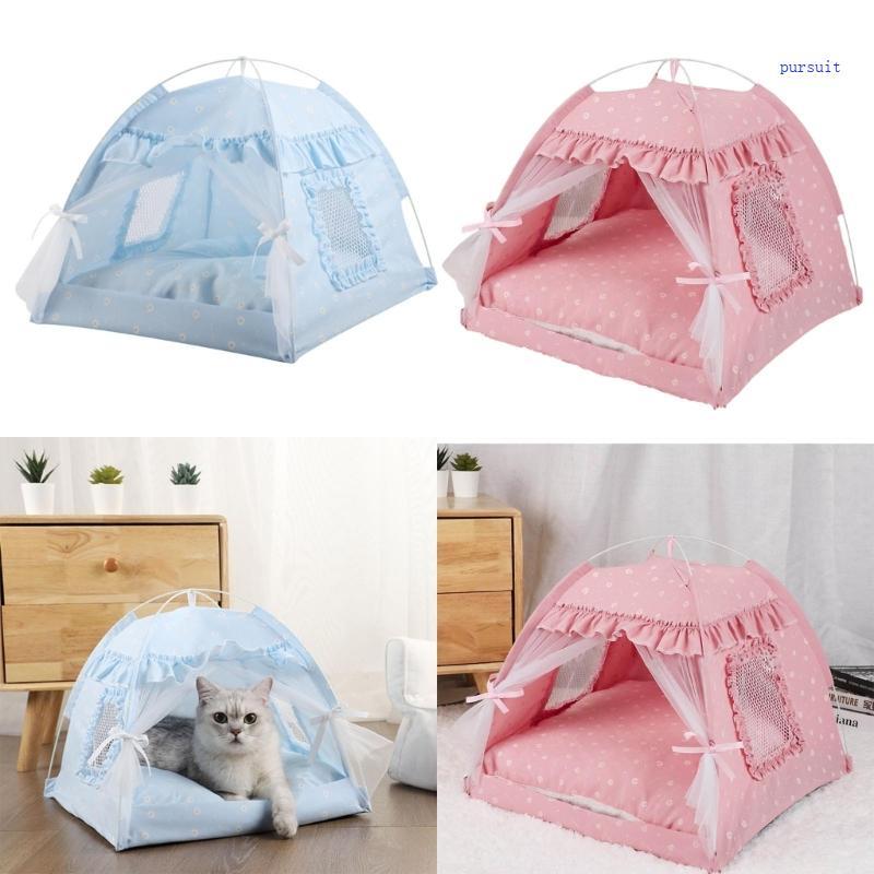 SUIT* Cat Bed for Indoor Cats Small Dogs Bed House Summer Puppy Tent Bed Cave