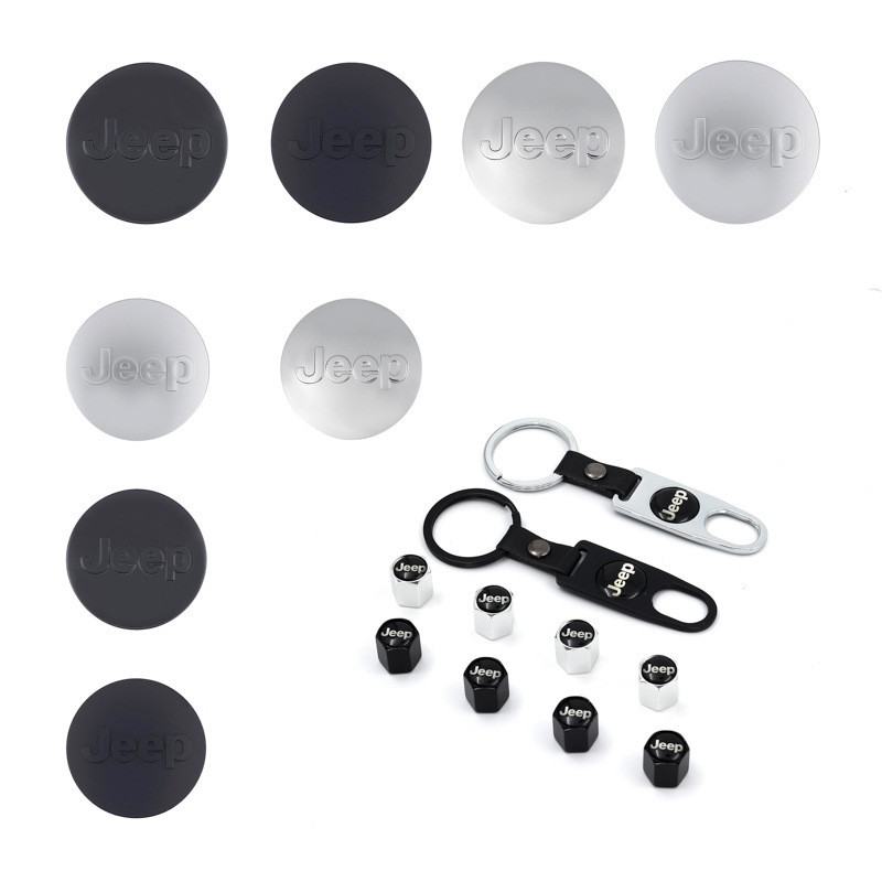 [2025ใหม่] เหมาะสําหรับ Jeep Jeep Hub Center Cover ฟรีท่องเที่ยว Cherokee ยางรถโลโก้ Hub Cover โลโก้