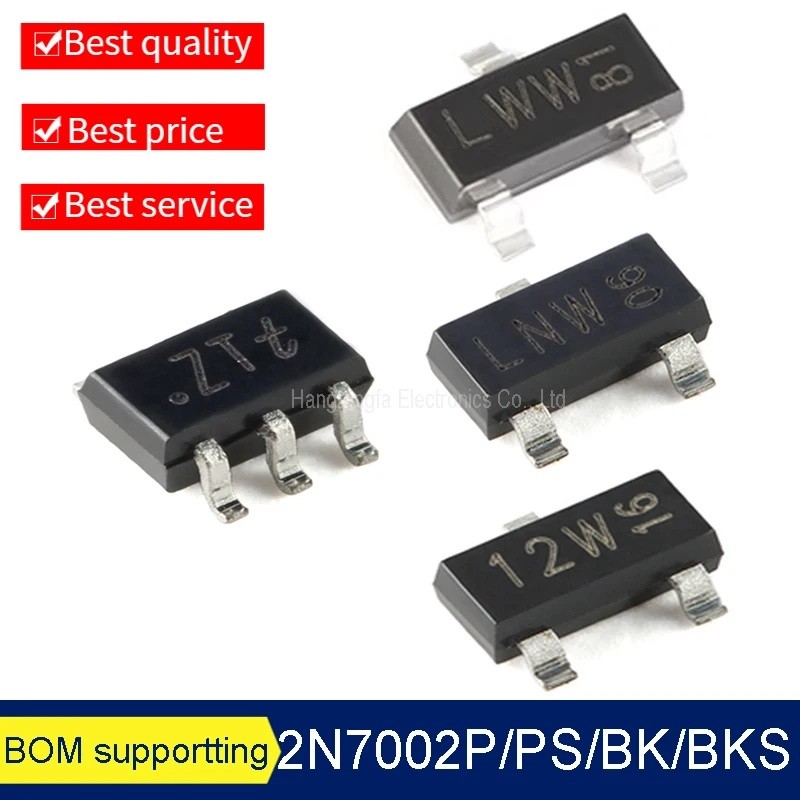 10PCS 2N7002 2N7002P PS 2N7002BK 2N7002BKS เครื่องหมาย 12W LW ZTt LNW SOT-23363 SMD DIODE