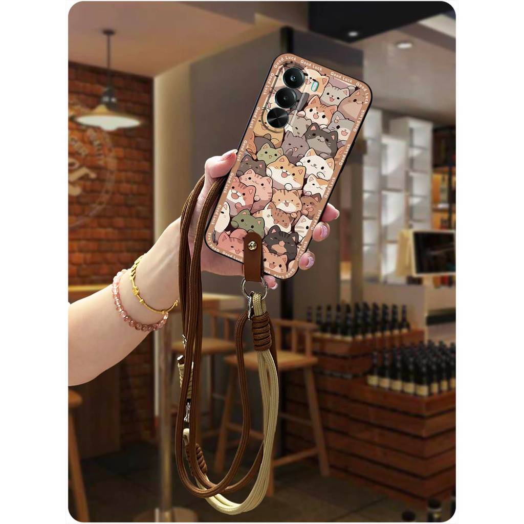 การ์ตูนน่ารักเคสโทรศัพท์สําหรับ 1 + Turbo 6X 5G/OnePlus Nord CE6 Lite 5G Crossbody Dirt-resistant ออ
