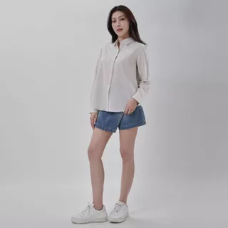 LEE เสื้อเชิ้ตยีนส์แขนยาวผู้หญิง คอลเลคชั่น Denim Obsession รุ่น LE F525WSHLN17 สีเบจ