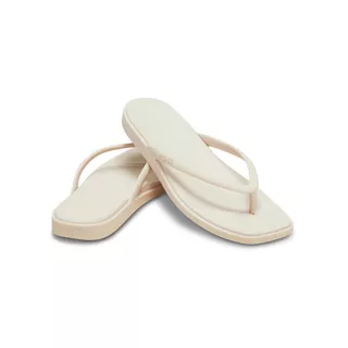 CROCS รองเท้าแตะผู้หญิง MIAMI FLIP - COCOA CREAM