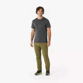 Decathlon Men'S Hiking Synthetic Short-Sleeved T-Shirt Mh100 เสื้อเดินป่าผู้ชาย รุ่น Mh100 - Grey