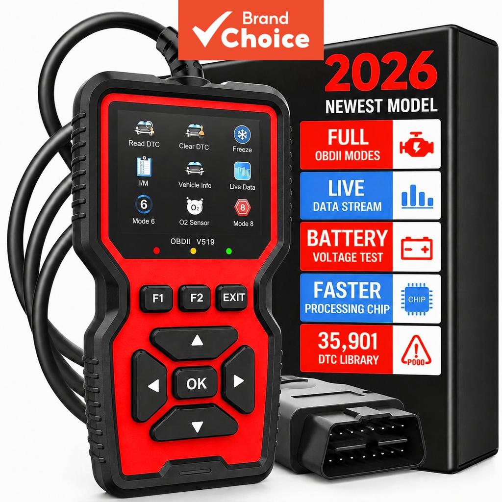 V519 Obdii Scanner เครื่องมือวินิจฉัยรถยนต์สําหรับงานหนักเครื่องอ่านรหัสเครื่องยนต์ตรวจสอบรีเซ็ตแสงย