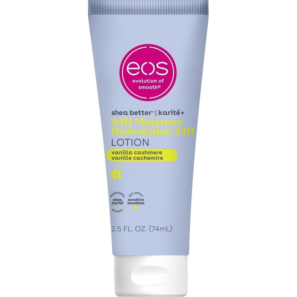 Eos24H Moisturizing Travel Body Lotion-Vanilla Cashmere Scent,Travel Essential,Toilries,Mini Moistur