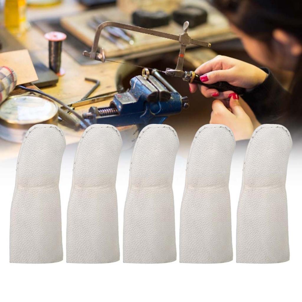 Mengy Fingers แขนป้องกัน Jadpes 5pcs หนัง Finger Cots Protector สําหรับตัดหัตถกรรมประติมากรรม