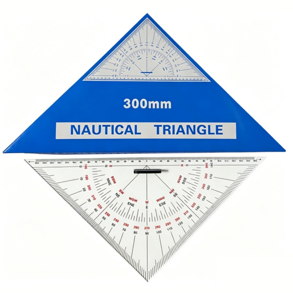 Nautical Triangle Ruler Clear Navigation Triangle Ruler ไม้โปรแทรกเตอร์สามเหลี่ยมใช้งานง่าย Wearproo