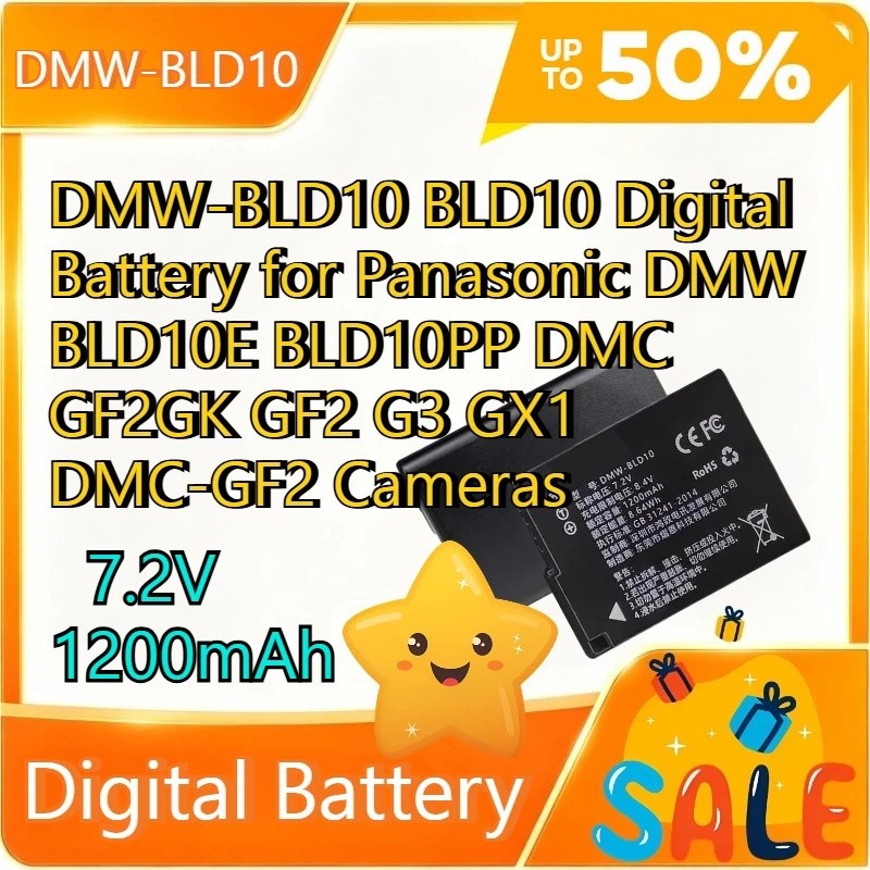 7.2V 1200mAh สําหรับ Panasonic DMW-BLD10 BLD10 แบตเตอรี่ดิจิตอลสําหรับ Panasonic DMW BLD10E BLD10PP 