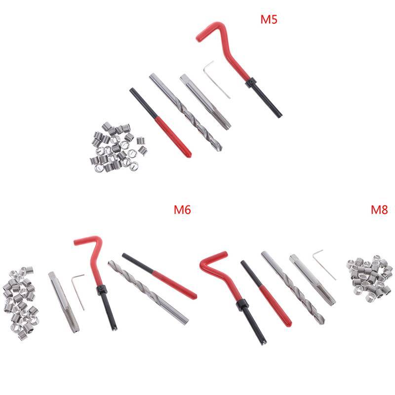 Piqging Metric Thread Repair Insert Kit M5 M6 M8 Helicoil Pro Coil Tools TH