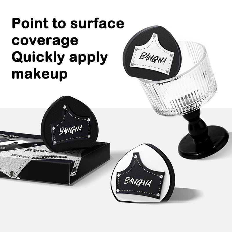 HANHAI 3 ชิ้น/กล่อง Soft Slipper รูปร่างคาวบอยแป้งพัฟเปียกและแห้ง Dual-use คอนซีลเลอร์ Skin-friendly