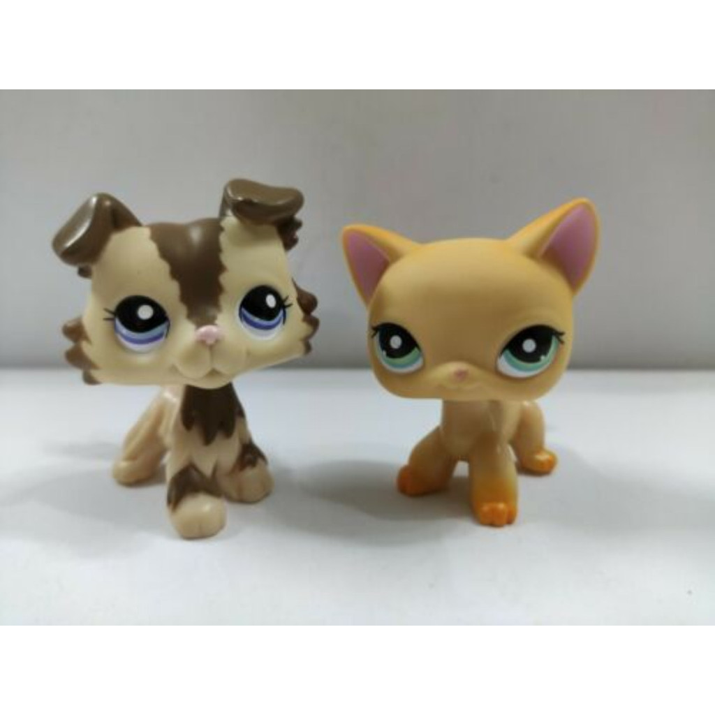 2 ชิ้น/ล็อต LPS รูปแมวสุนัข #339#2210  Littlest Pet Shop ของเล่น