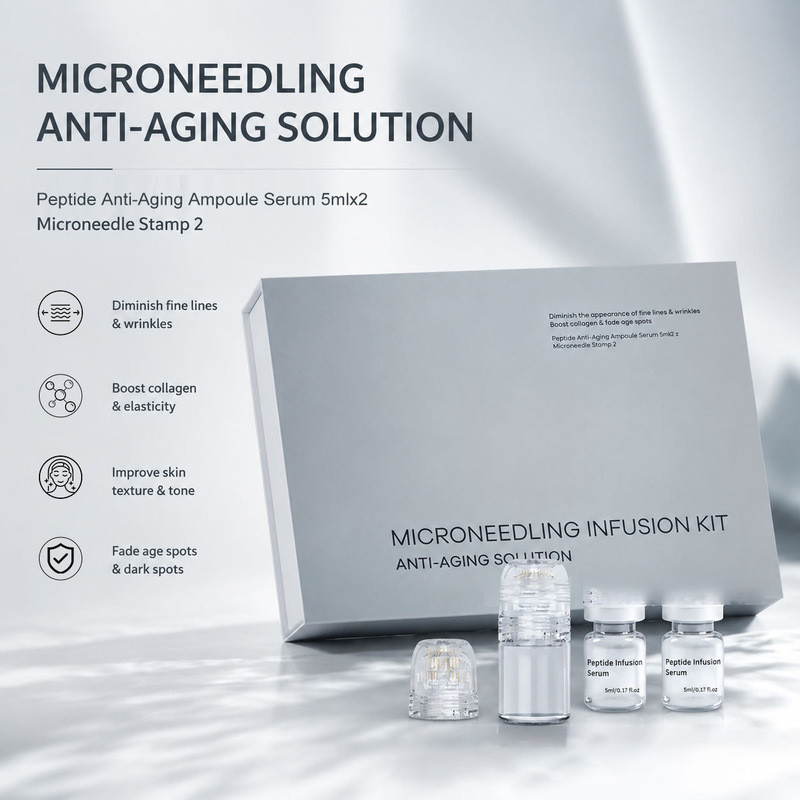 พร้อมสต็อก Collagen Peptide Microneedle Essence Set Box Peptide Firming Skin Rejuvenation Ampoule Mi