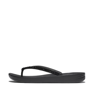 FITFLOP iQUSHION MULTI-CRYSTAL F/F รองเท้าแตะผู้หญิง รุ่น JC8-090 สี BLACK