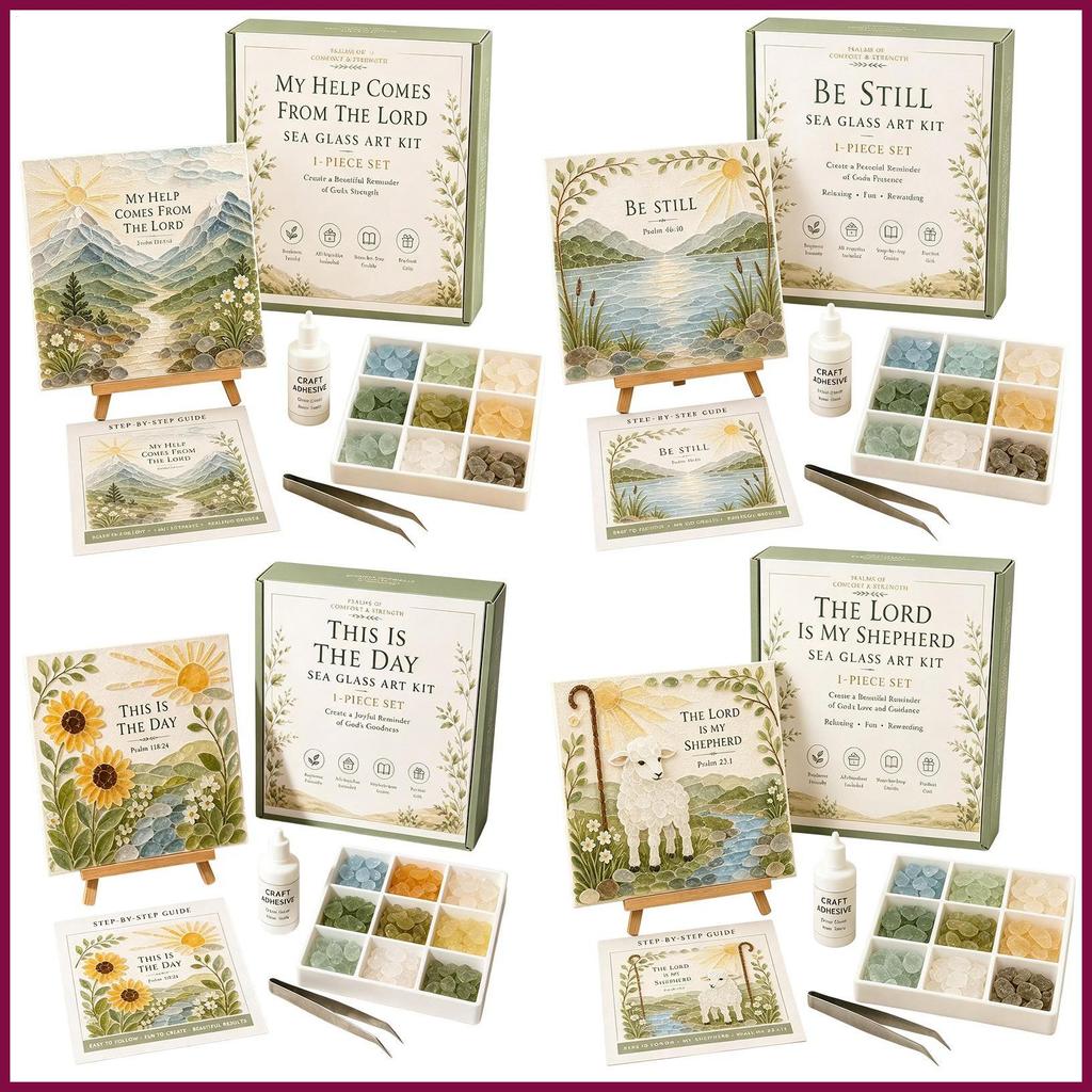 Sea Glass Art Kit Handmade Stained ตกแต่งผู้หญิงผู้ชายเริ่มต้นโมเสคแก้ว DIY Art ภาพวาดชุดผู้ใหญ่ profatth