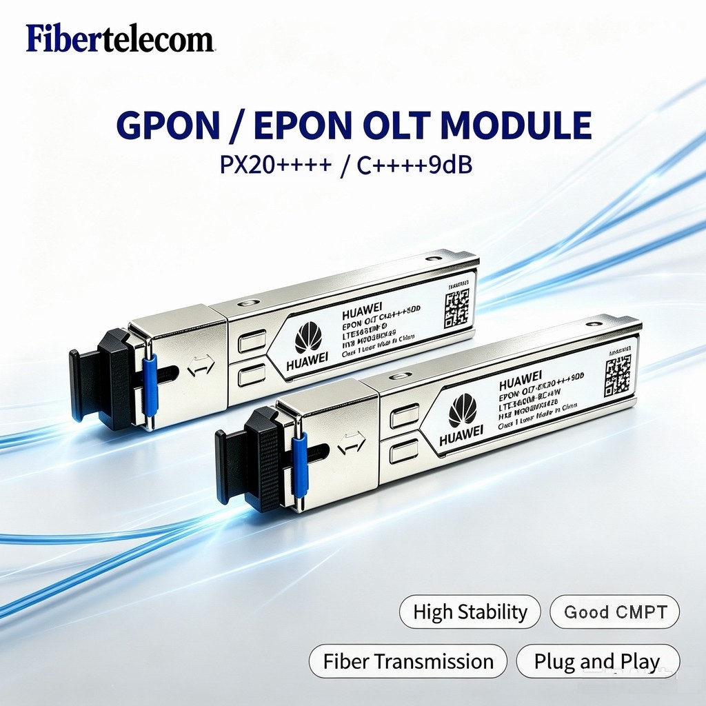 HW GPON‐OLT C+++ 9dB / EPON‐OLT PX20++++ 9dB SFP โมดูล SC Connector Optical Transceiver สําหรับ OLT 
