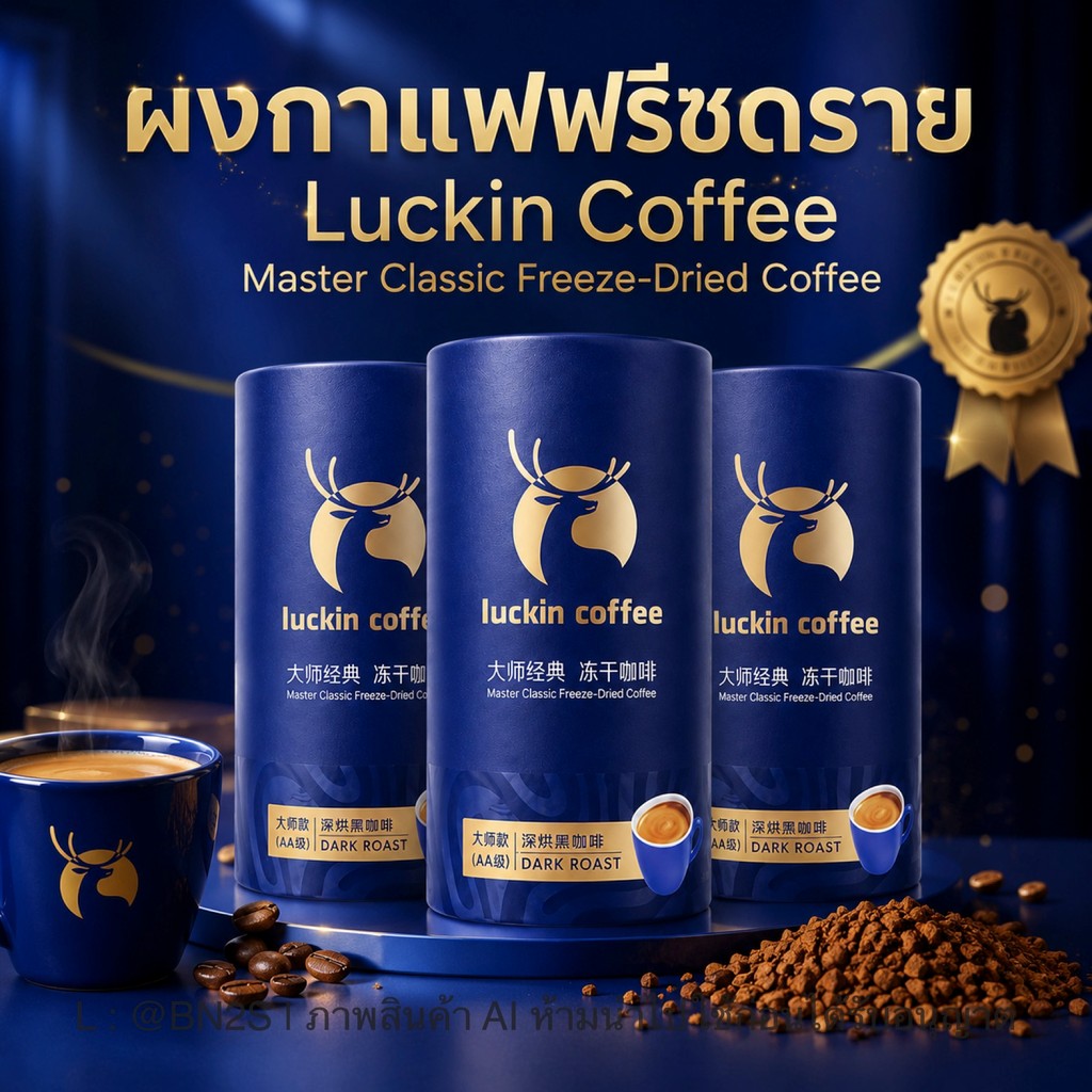 Luckin Coffee กาแฟฟรีซดราย Master Classic กาแฟดำ หอมเข้ม ละลายง่าย หอม กลมกล่อง มี 2 รสชาติ ของแท้ นำเข้าจากผู้ผลิต