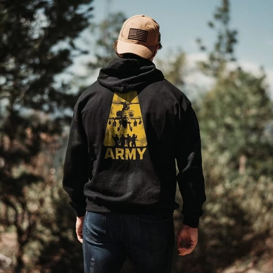 2026 Army A-Team Hoodie - Black – Grunt Style Graphic Cotton High-end Luxury Unisex Style Both of Me