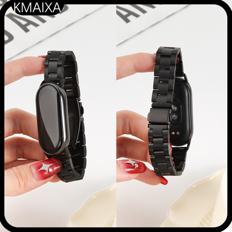 สายรัดข้อมือเปลี่ยนสายรัดข้อมือปรับได้อุปกรณ์เสริม สายรัดโลหะสแตนเลส for Smartwatch Xiaomi Mi Band 10 9 8 / NFC