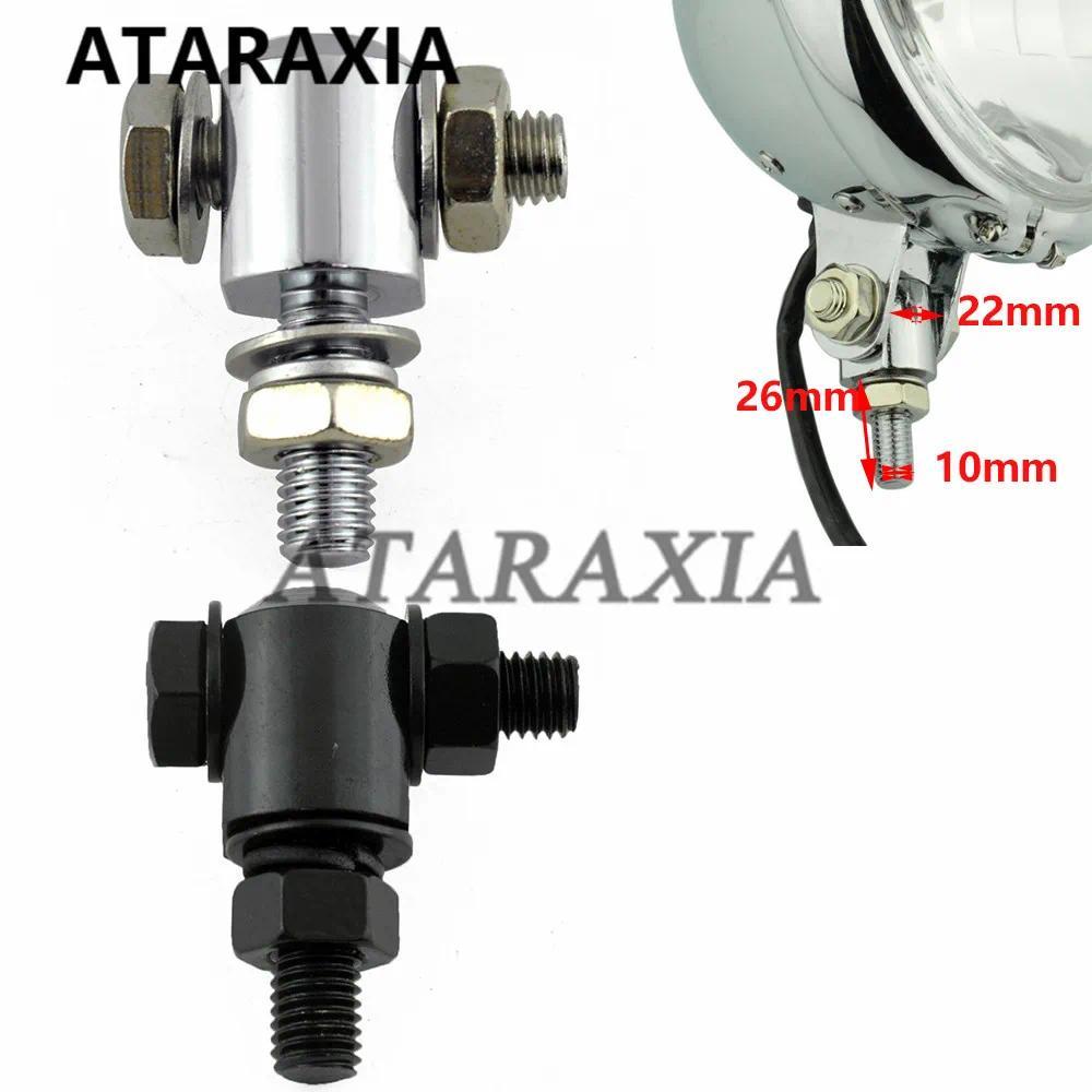 N2Motorcycle Headlight Mount Block Bracket Round Head Light Mounting 10MM Head Bottom Mounting  3/4"
