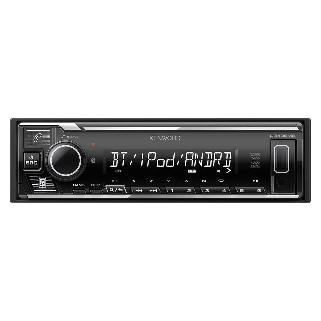 เครื่องเสียงรถยนต์ Kenwood 1DIN บลูทูธ (U340BMS) | Kenwood 1DIN Car Audio with Bluetooth, U340BMS
