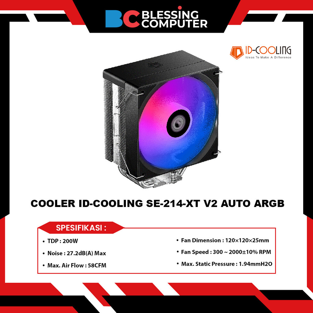 COOLER ID-COOLING SE-214-XT V2 AUTO ARGB