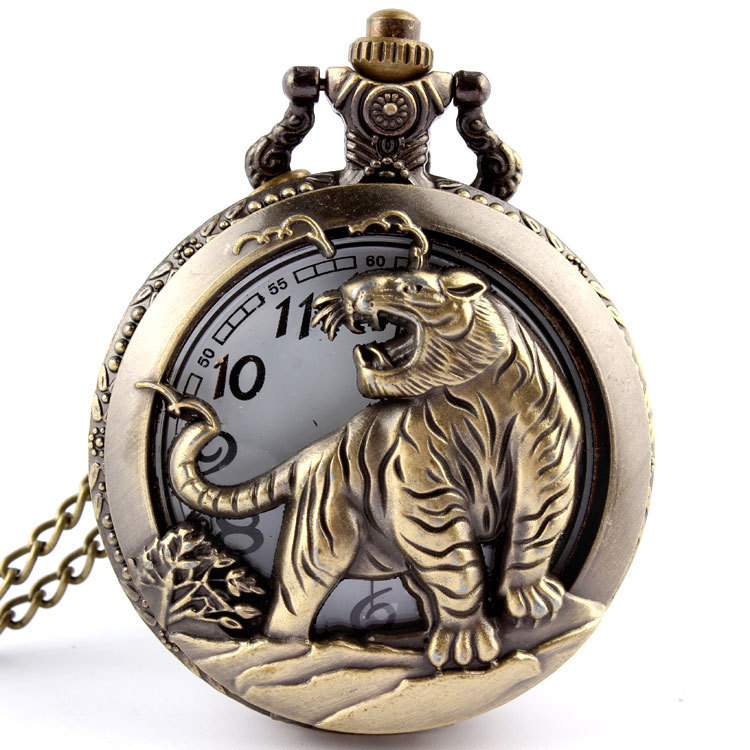 Zodiac Vintage Pocket Watch การ์ตูน Bronze จี้ขนาดใหญ่พร้อมสต็อก
