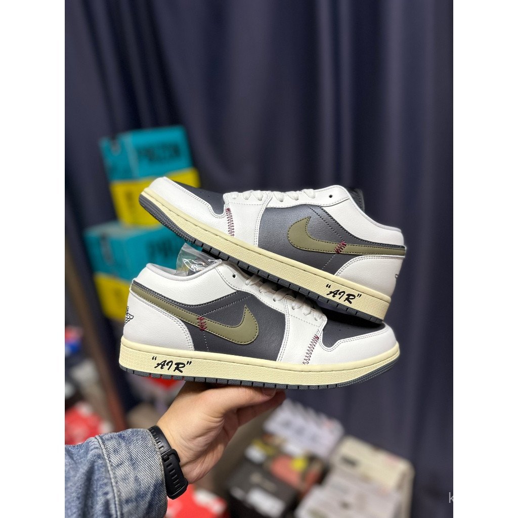 Air A/J1 Low A/J 1 Joe 1 Black Green Custom Low-State Casual รองเท้าผ้าใบ0774-001 ผู้ชายผู้หญิงรองเท