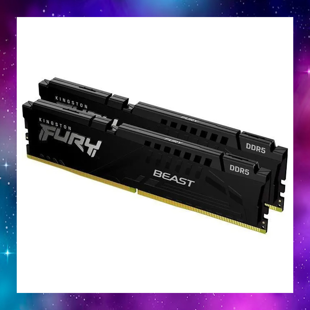 32GB (16GBx2) DDR5 5200MHz RAM (หน่วยความจำ) KINGSTON FURY BEAST DDR5 (KF552C40BBK2-32) ใช้งานปกติ ป