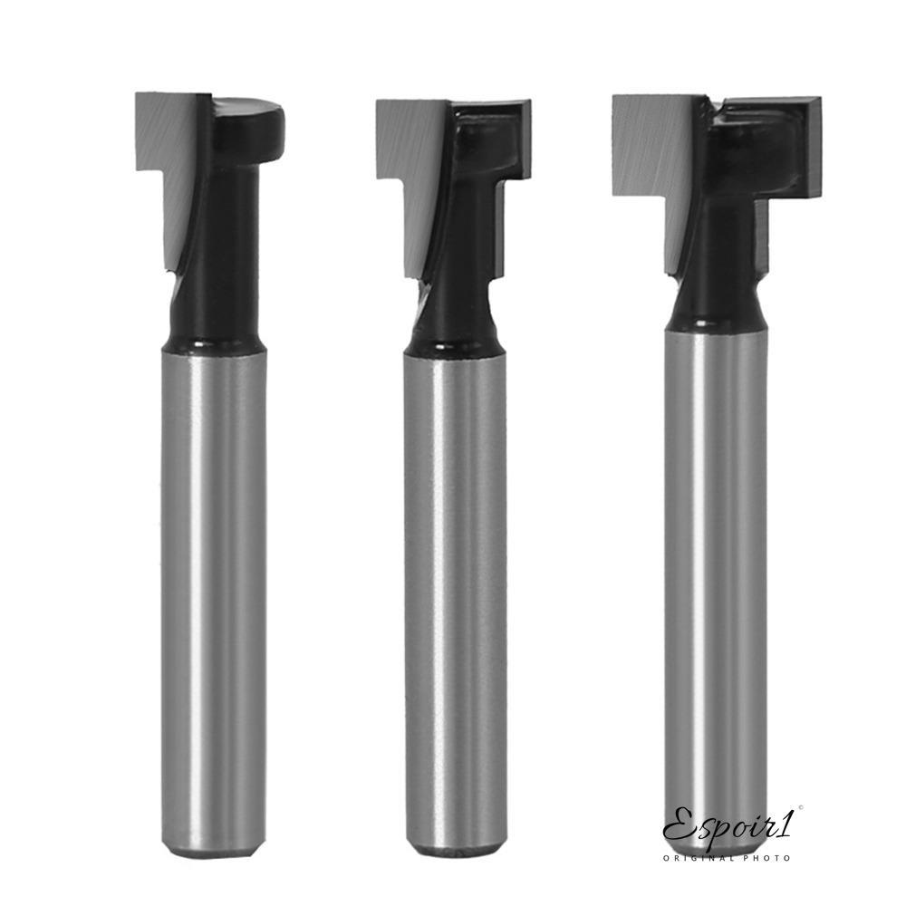 ESPOIR 3 ชิ้น Keyhole Router Bit, 1/4in Shank ทังสเตนคาร์ไบด์ T Slot Router Bit, Precision 5/16in 3/