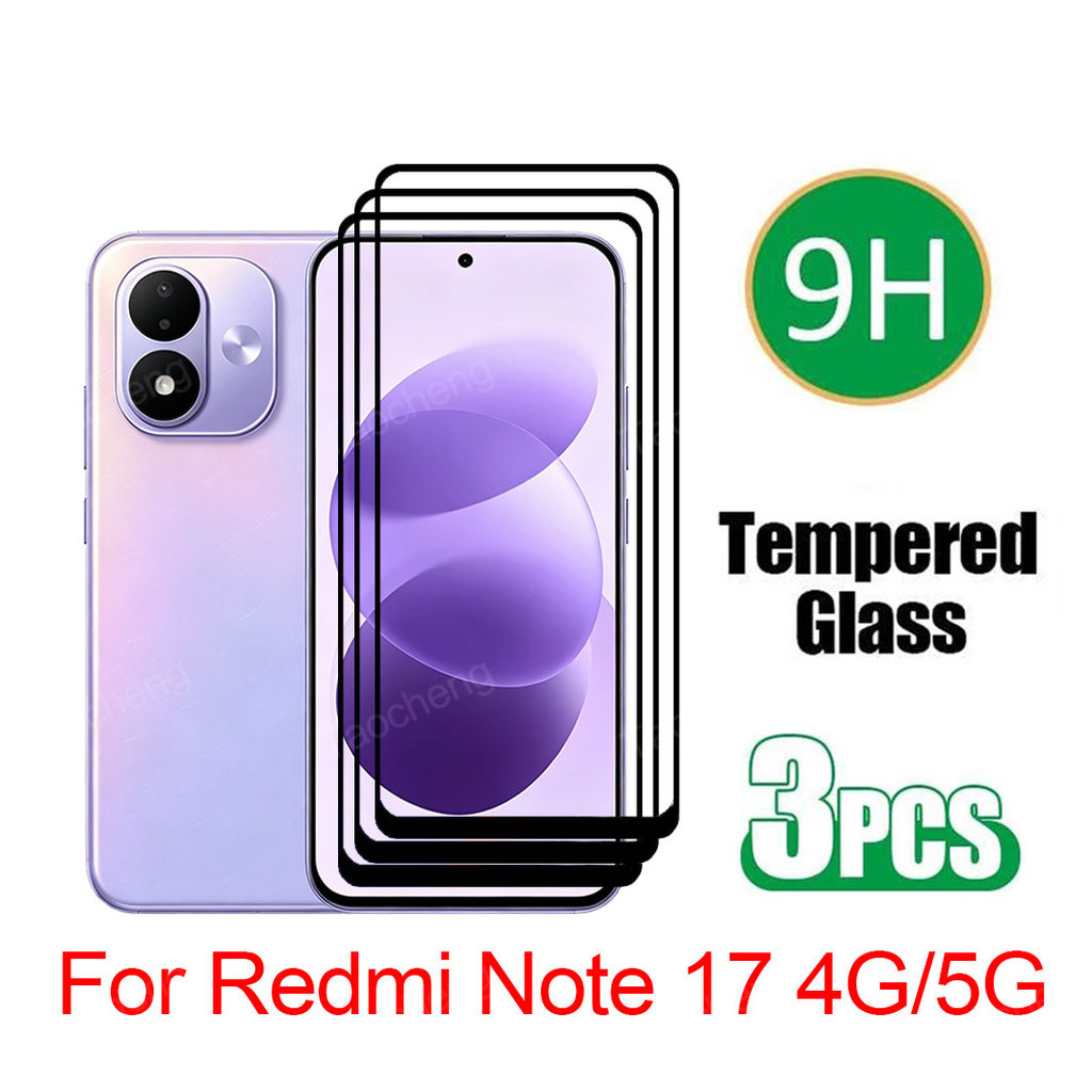 ฟิล์มกระจกนิรภัยสําหรับ Redmi Note 17 Note17 4G 5G 2026 ฝาครอบ Gobal ป้องกันหน้าจอฟิล์มแก้วด้านหลัง