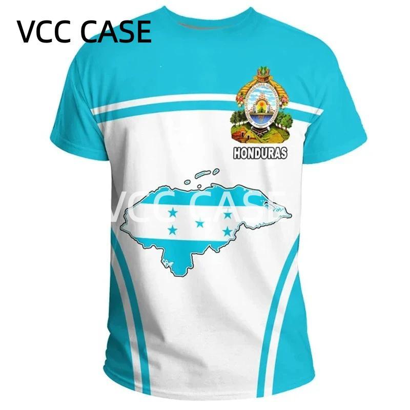 [Local Stock] VCC แฟชั่น  พิมพ์ฮอนดูรัสธง T เสื้อสําหรับชาย Street กีฬารอบคอสั้นแขนเสื้อเสื้อรอบคอขน