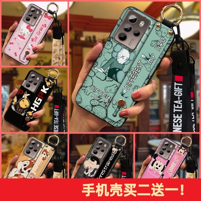 เหมาะสําหรับ HTC U23 Pro/U23 เคสโทรศัพท์คู่สีทึบน่ารักสายรัดข้อมือการ์ตูนเรียบง่ายเคสนุ่ม