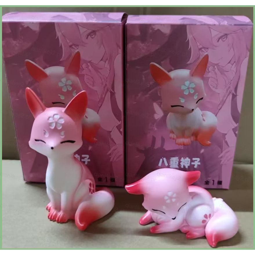QL2 Genshin Impact Yae Miko Fox Action Figure Teyvat Zoo สีชมพู Sakura Fox ตุ๊กตาของเล่นสําหรับเด็กข