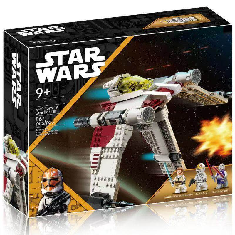 ใช้งานร่วมกับ Star Wars V-19 Meteorite Starfighter 75432 Boy ประกอบอาคารบล็อกของเล่นของขวัญ