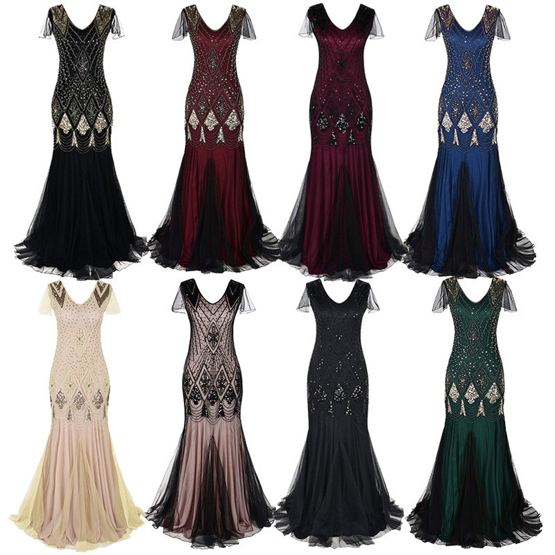 1920 เลื่อมชุด Gatesby Retro Dress Plus ขนาดจัดเลี้ยงชุด