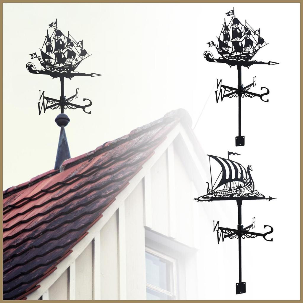 Sailing Cruise Ship Wrought Iron Metal Weather Vane Retro Weather Vane Courtyard Roof ฟาร์มสภาพอากาศ