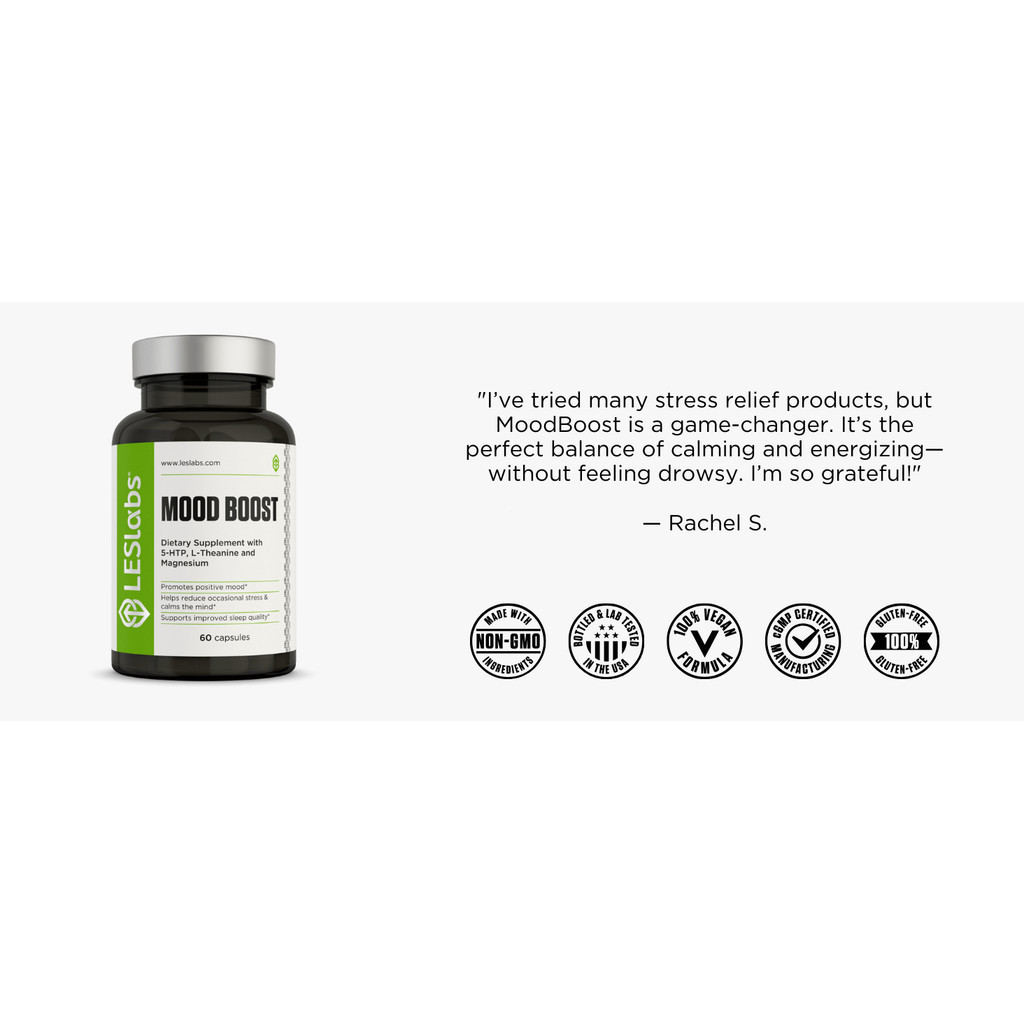 LESLABS MOOD BOOST  S-7, L-Theanine & Magnesium สําหรับ Calm Focus, Stress Support & Cognitive Perfo
