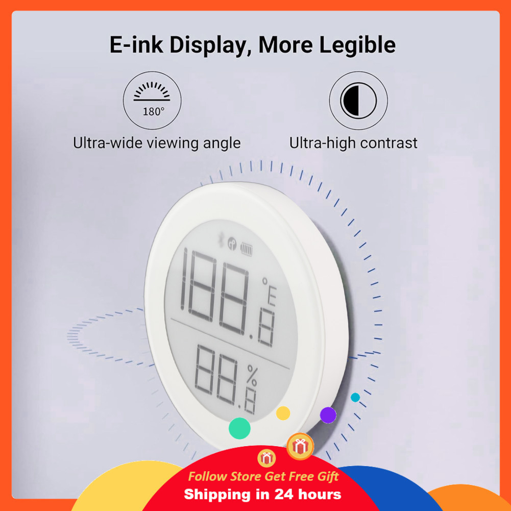 Supergoodsales Matter Smart Home อุณหภูมิความชื้น Monitor E-Ink Display Sensor BT ใช้งานร่วมกับ Appl