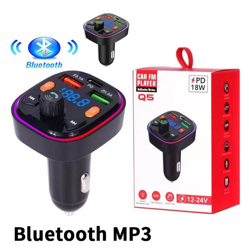 JuDianWanHuile ที่ชาร์จแบตในรถ True 3.1A พอร์ต USB คู่ PD FastCharging MP3 เพลง TF Card U Disk AUX P