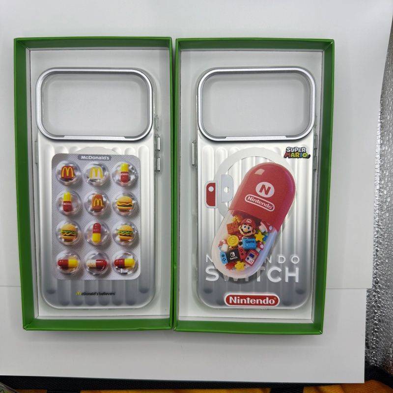 Magnetic Suction Luggage Pattern Mario for Apple 17promax Phone Case Plating Shell O3zv