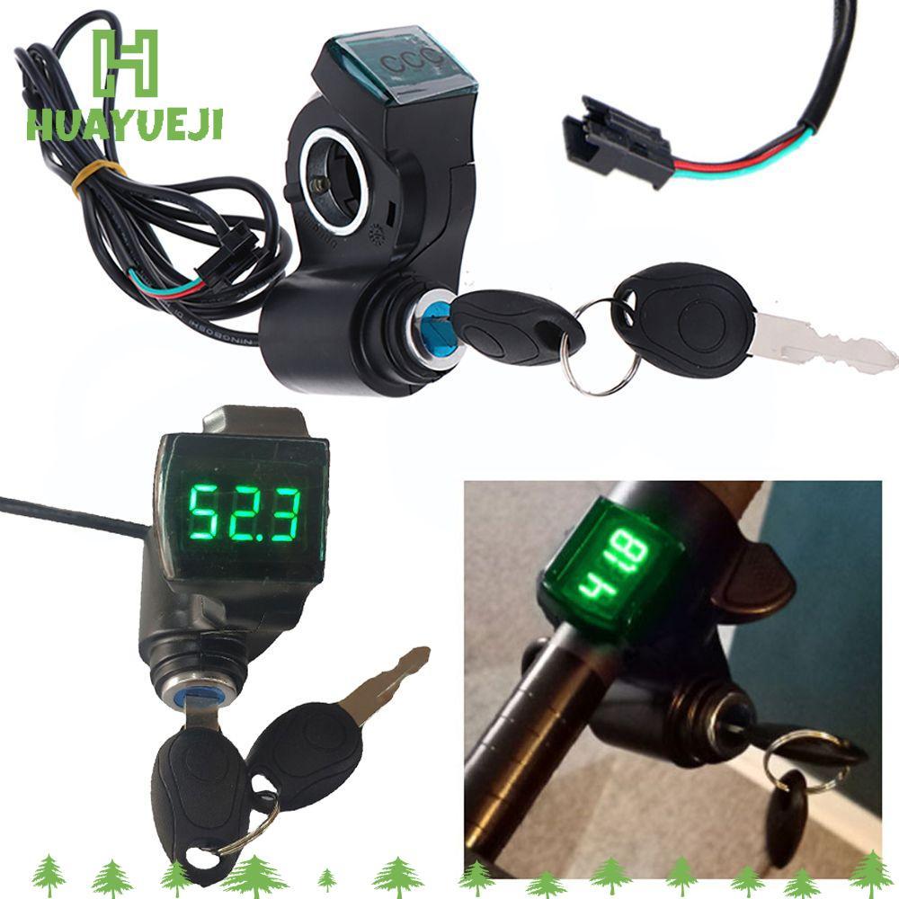 YUEJI E-Bike Thumb Throttle Accessories Digital Voltmeter Scooter Motorcycle With Key