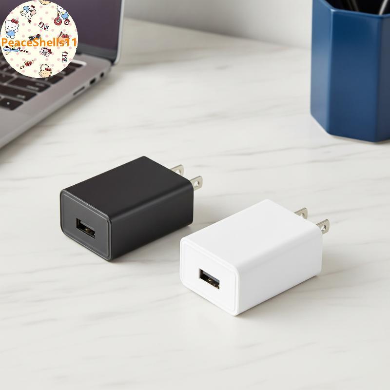 PeaceShells USB Charger 5V 1A 2A EU US Plug Universal AC Wall Power Adapter แบบพกพาสําหรับ Home Trav