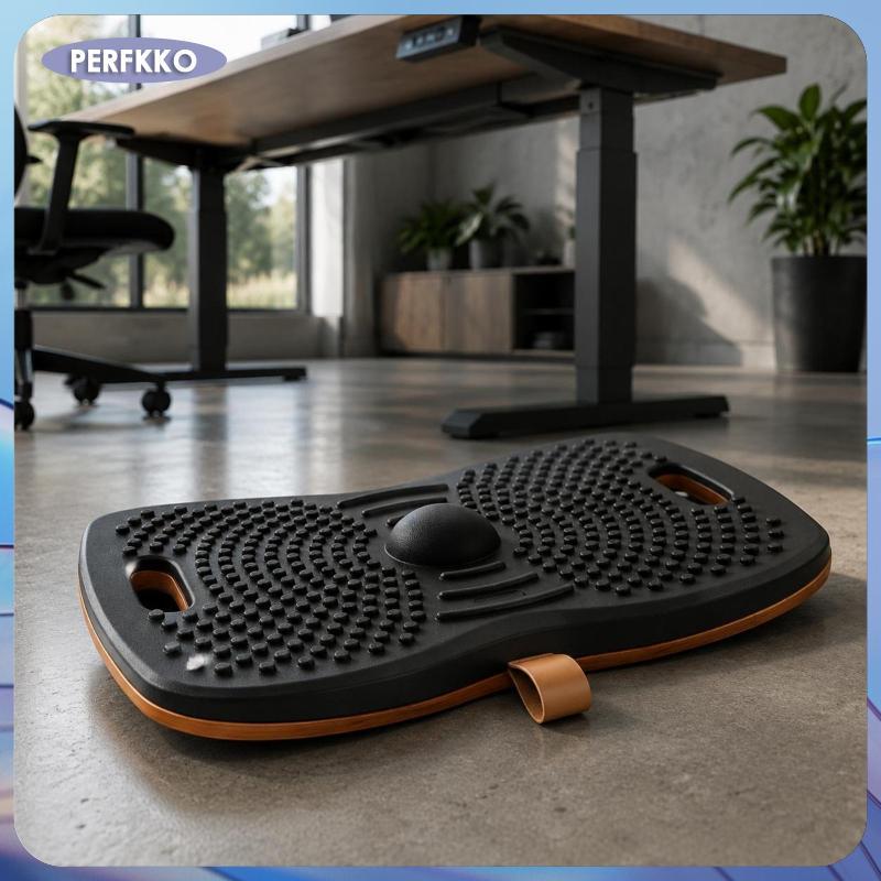[perfkko] ไม้ Wobble Board ลื่น Wobble Balance Board Ergonomic Foot Rocker จุดนวดแบบพกพา