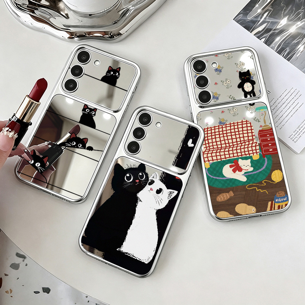 เคส For Samsung A26 A07 A37 A34 A35 A36 A57 A15 A55 A53 S23 S24 S25 S26 Ultra A54 A06 A56 A52 A17 A14 A05S A16 กระจกเงา