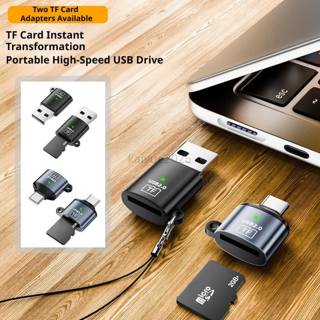 KAIYUE Mini TF Card Reader USB ประเภท C ถึง TF การ์ดหน่วยความจําอะแดปเตอร์ความเร็วสูงสําหรับ PC โทรศ
