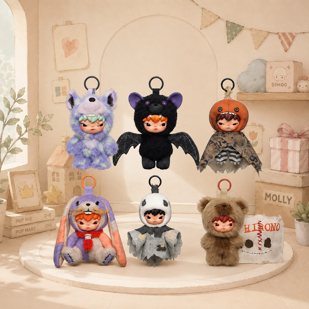 POPMART Hirono Hirono Series ตุ๊กตาตุ๊กตาจี้ Mystery Box ของขวัญของแท้อินเทรนด์ Play