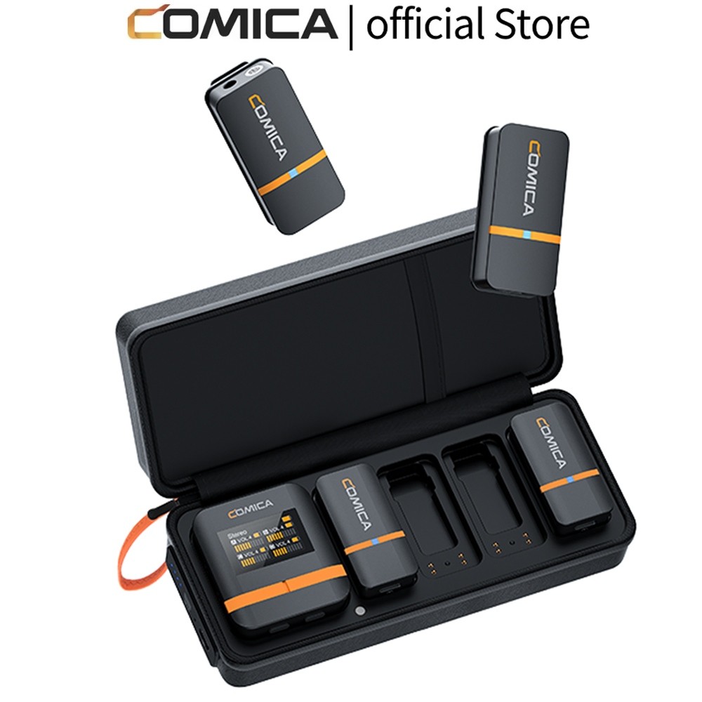 COMICA Vimo Q 4-Channel ไร้สาย Lavalier Lapel ไมโครโฟนสําหรับกล้อง iPhone Android คลิปไมโครโฟนสําหรั