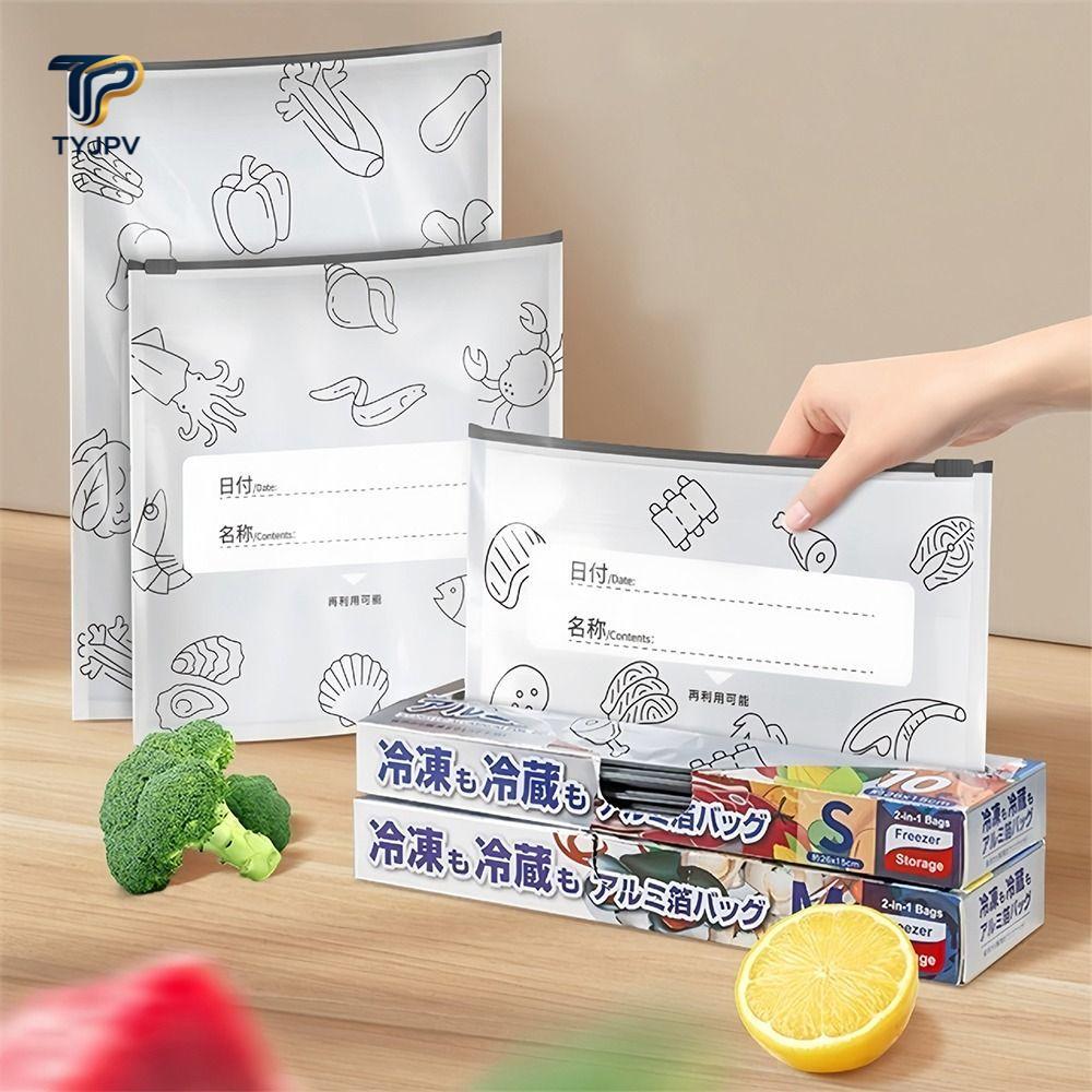 TYJPV 10 ชิ้น/ถุงตู้แช่แข็ง Stand Up Bag, Freezer Safe Food Bag